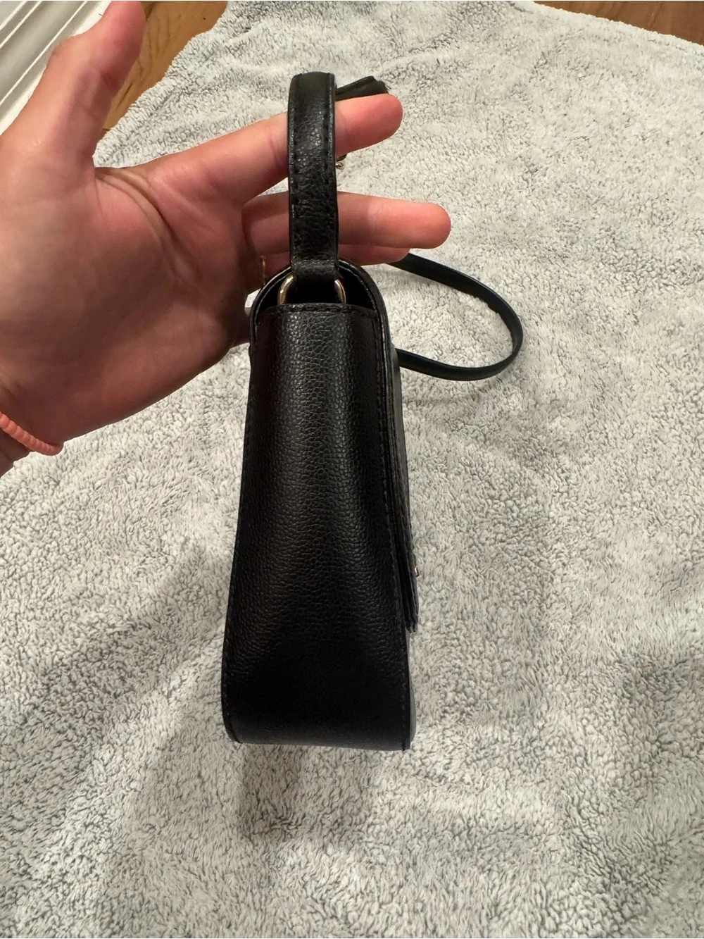 kate spade Black Pebbled Leather Crossbody Bag with Gold Accent
